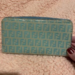 FENDI ZipAround Monogram Wallet. PICTURES ADDED. INCLUDING BOX